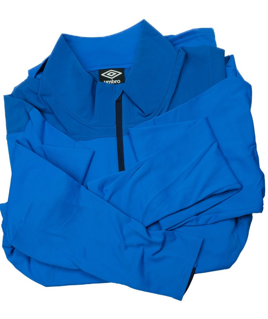 Umbro Mens Schalke 1/2 Zip Football Training Top / Blue / RRP £54.99