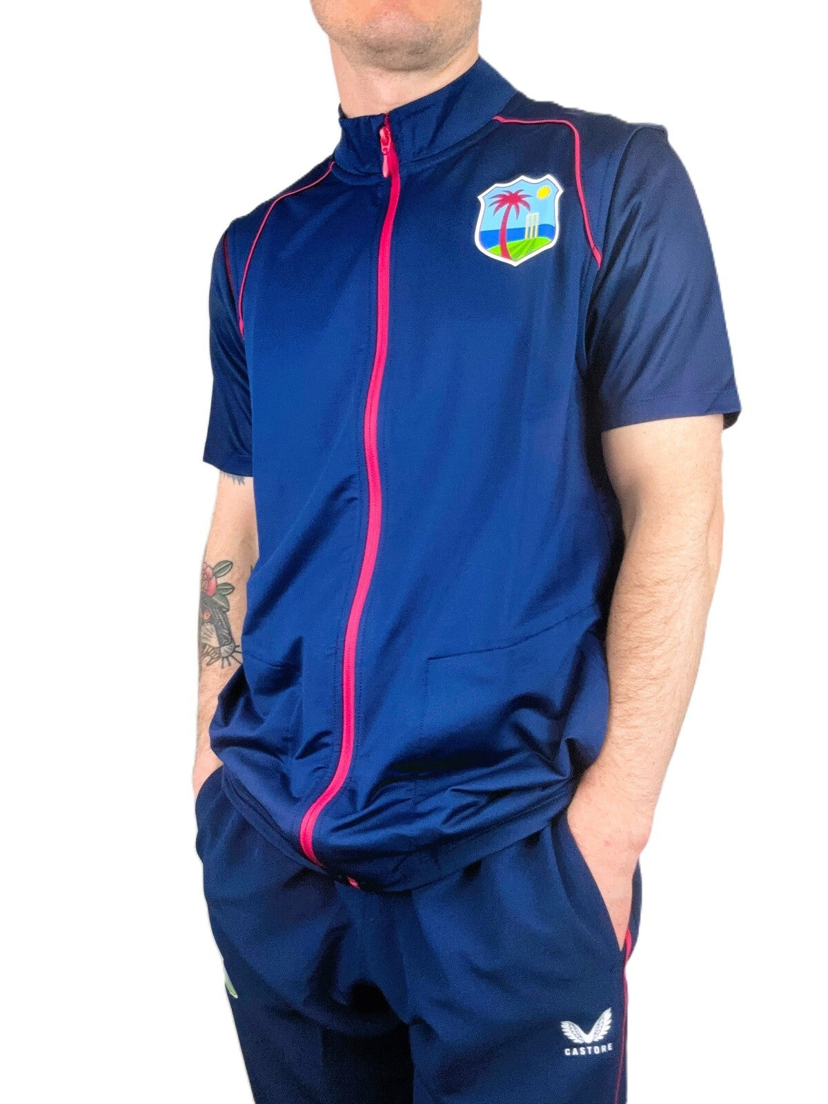 Castore Mens West Indies Cricket Training Gilet / BNWT / Navy / RRP £75