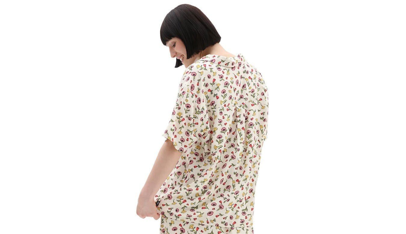 Vans Womens WYLD Printed Resort Shirt / Marshmallow Floral / RRP £42