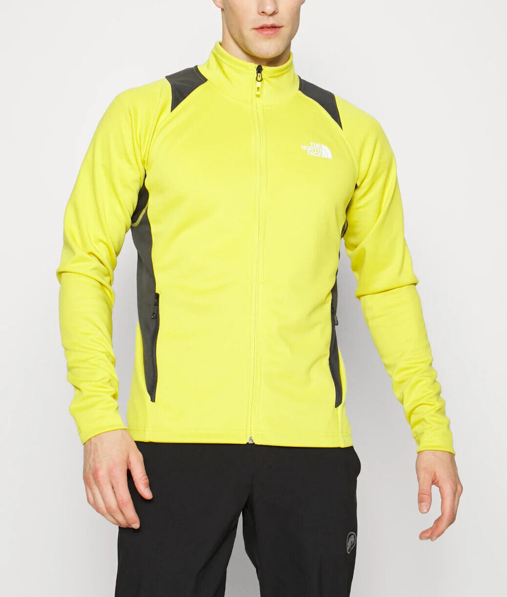 The North Face Men's Athletic Outdoor Full Zip Midlayer Jacket / Yellow RRP £90