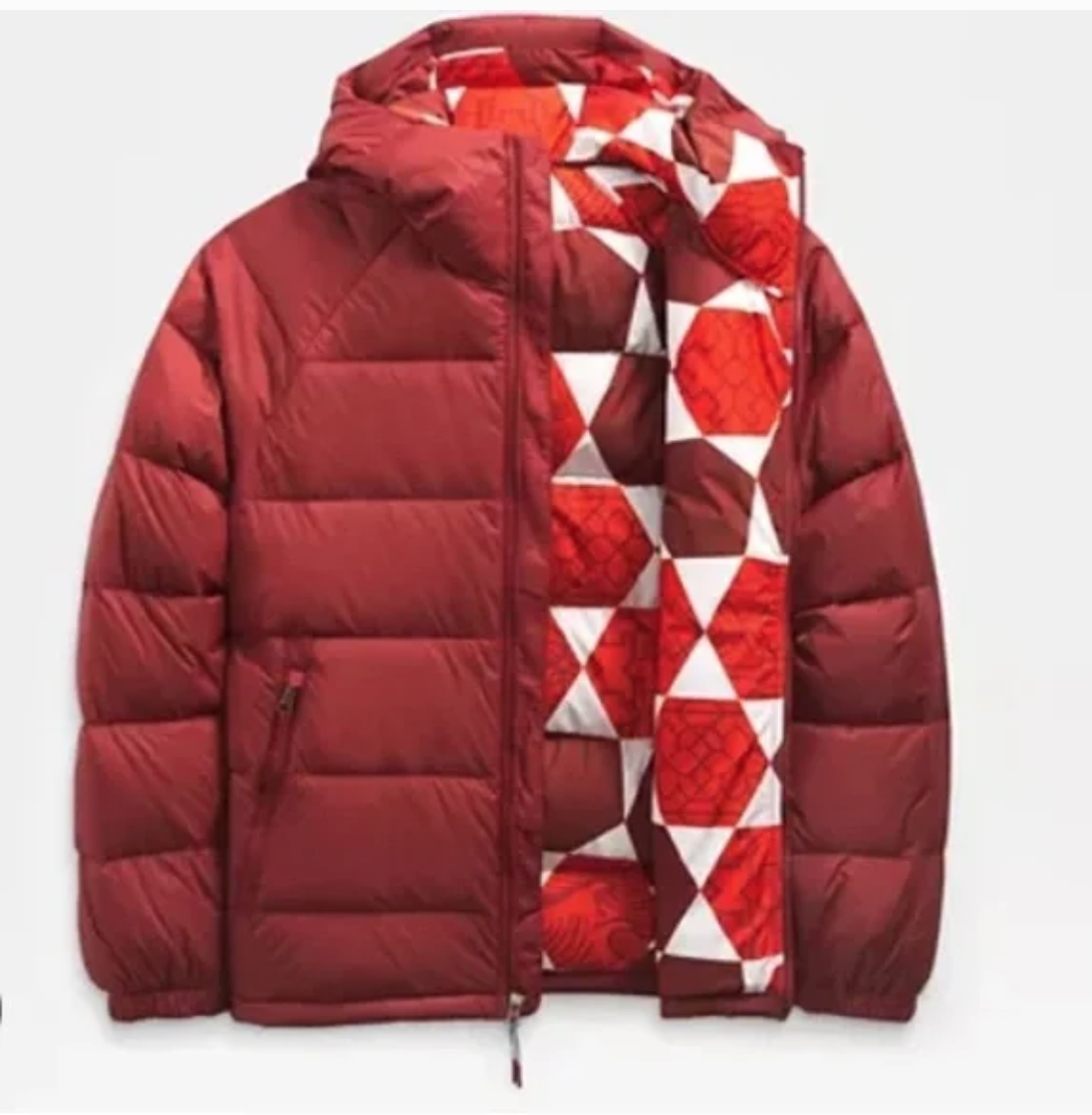 The North Face Mens Printed Hydreanlite Down Hoodie Jacket / BNWT / Fiery Red