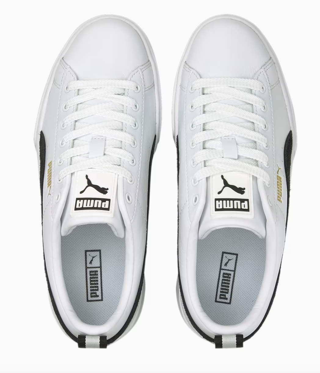 Puma Womens Mayze Leather Trainers / White-Black / RRP £90
