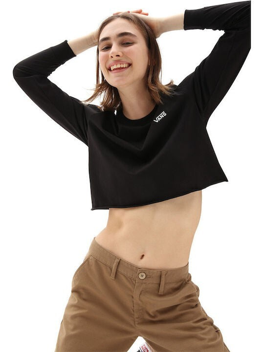 Vans Womens Long Sleeve Cropped T-Shirt / Black / RRP £37