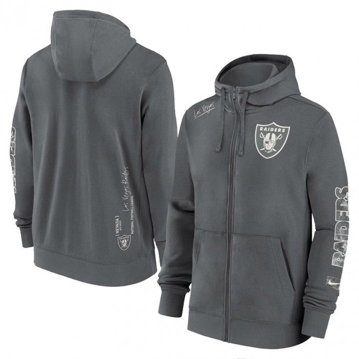 Nike Las Vegas Raiders Full Zip Fleece Hoodie / Grey / RRP £85