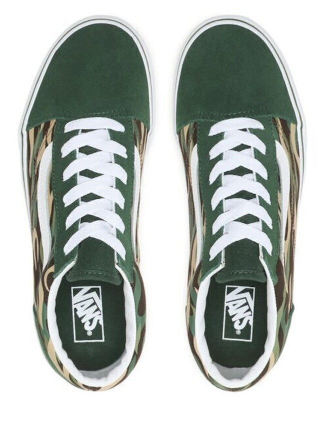 Vans Junior Old Skool Trainers / Green Camo Flame / RRP £50