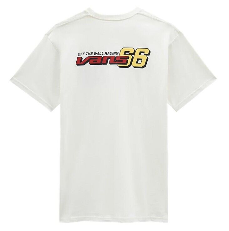 Vans Mens 66 Race Logo Mens Short Sleeve T-Shirt / Marshmellow White / RRP £32