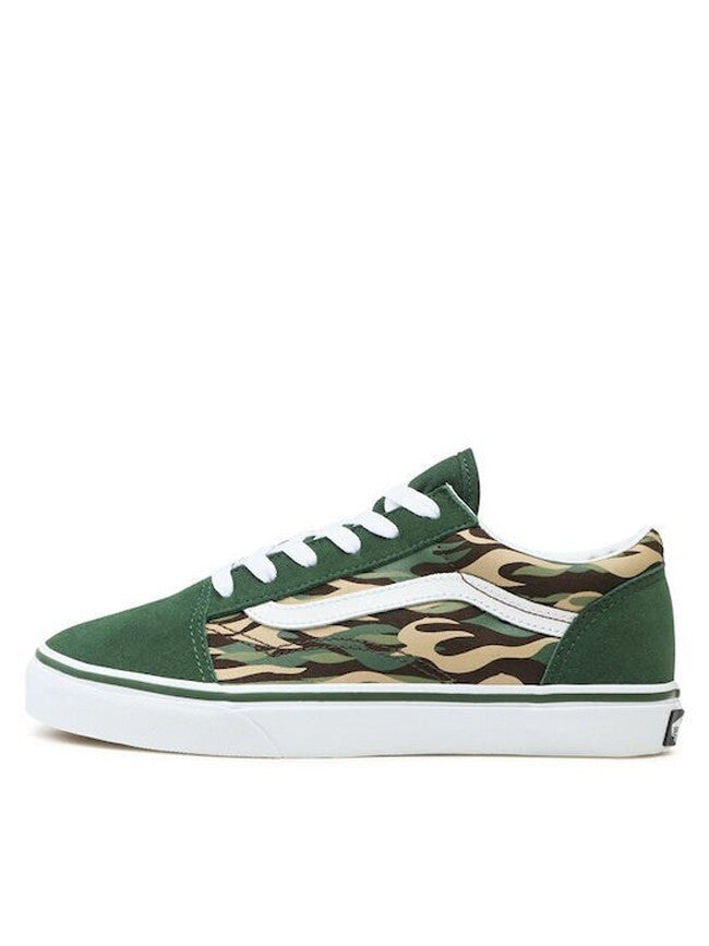 Vans Junior Old Skool Trainers / Green Camo Flame / RRP £50