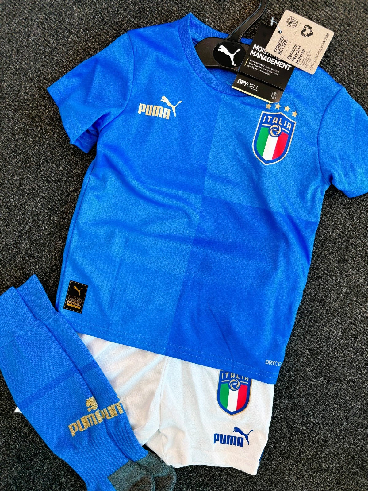 Puma Toddler Italy 22-23 Home Full Football Kit / Blue White / RRP £50