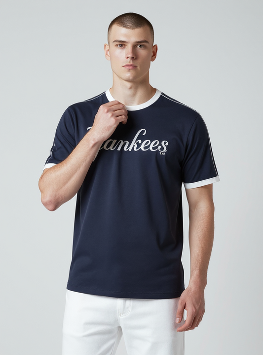 47 New York Yankees Mens Retro Navy T-Shirt / Flock Pop / RRP £25