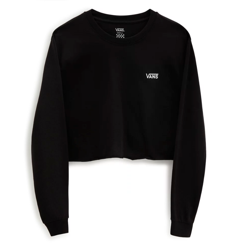 Vans Womens Long Sleeve Cropped T-Shirt / Black / RRP £37