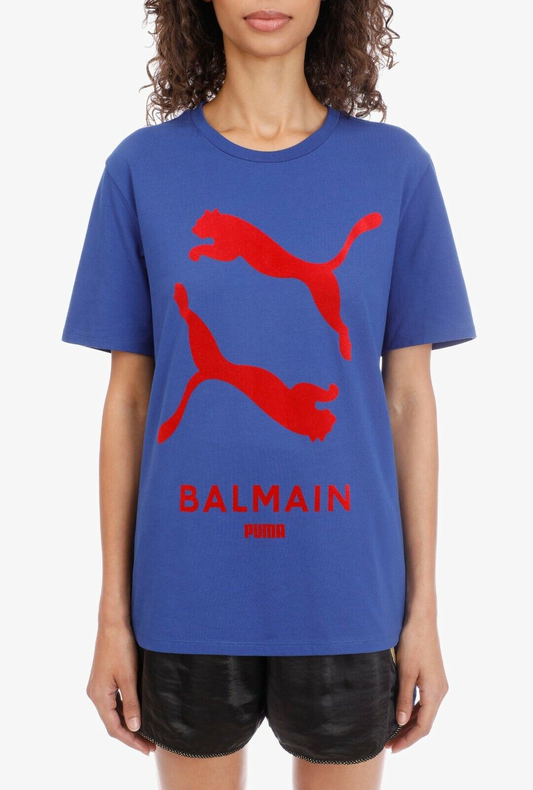 Balmain x Puma Women's Graphic Logo Tee / Blue Red / BNWT / RRP £100