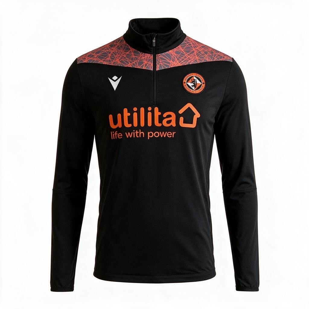 Macron Dundee United 1/4 Zip Training Top / Black / RRP £30