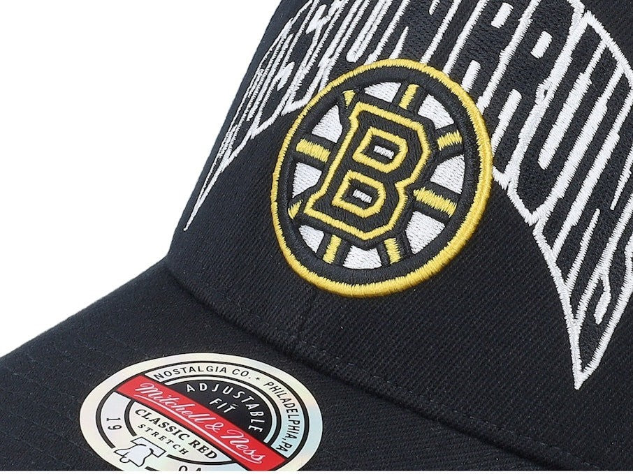 Mitchell & Ness Boston Bruins Letterman Adjustable Cap / Red Black / RRP £30