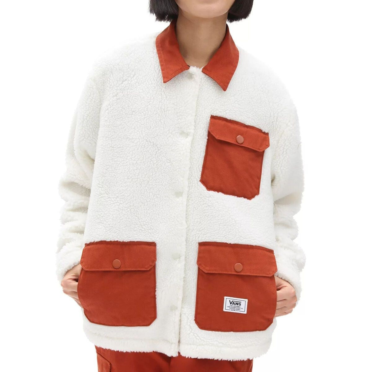 Vans Womens Emma Sherpa Fleece Jacket / Natural / RRP £90