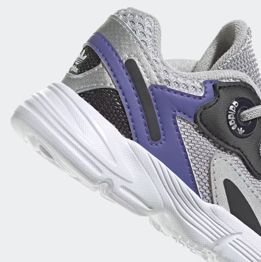 Adidas Toddler Astir Elasticated Trainers / Silver Black / RRP £45