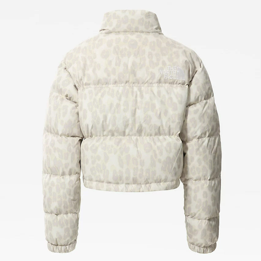 The North Face Women's Printed Nuptse Short Jacket / Silver / RRP £235 / BNWT