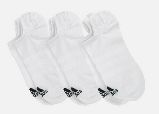 Adidas Unisex Light No Show 3 Pack Socks / White / RRP £12