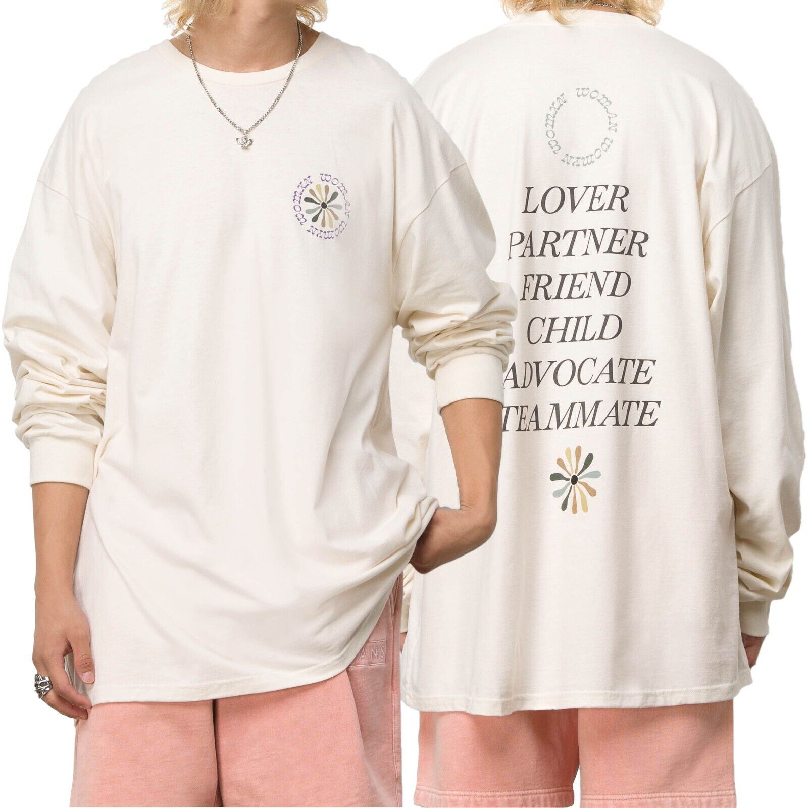 Vans Unisex Divine Energy Long Sleeve T-Shirt / Off White / RRP £35