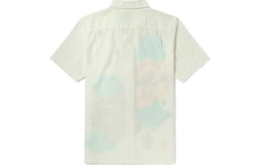 Vans Mens Flower And Plants Print Leisure Short Sleeve Shirt Natural RRP £60