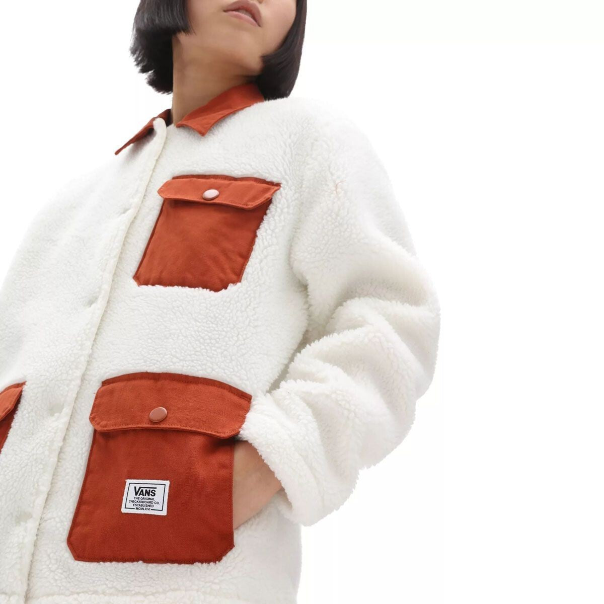 Vans Womens Emma Sherpa Fleece Jacket / Natural / RRP £90