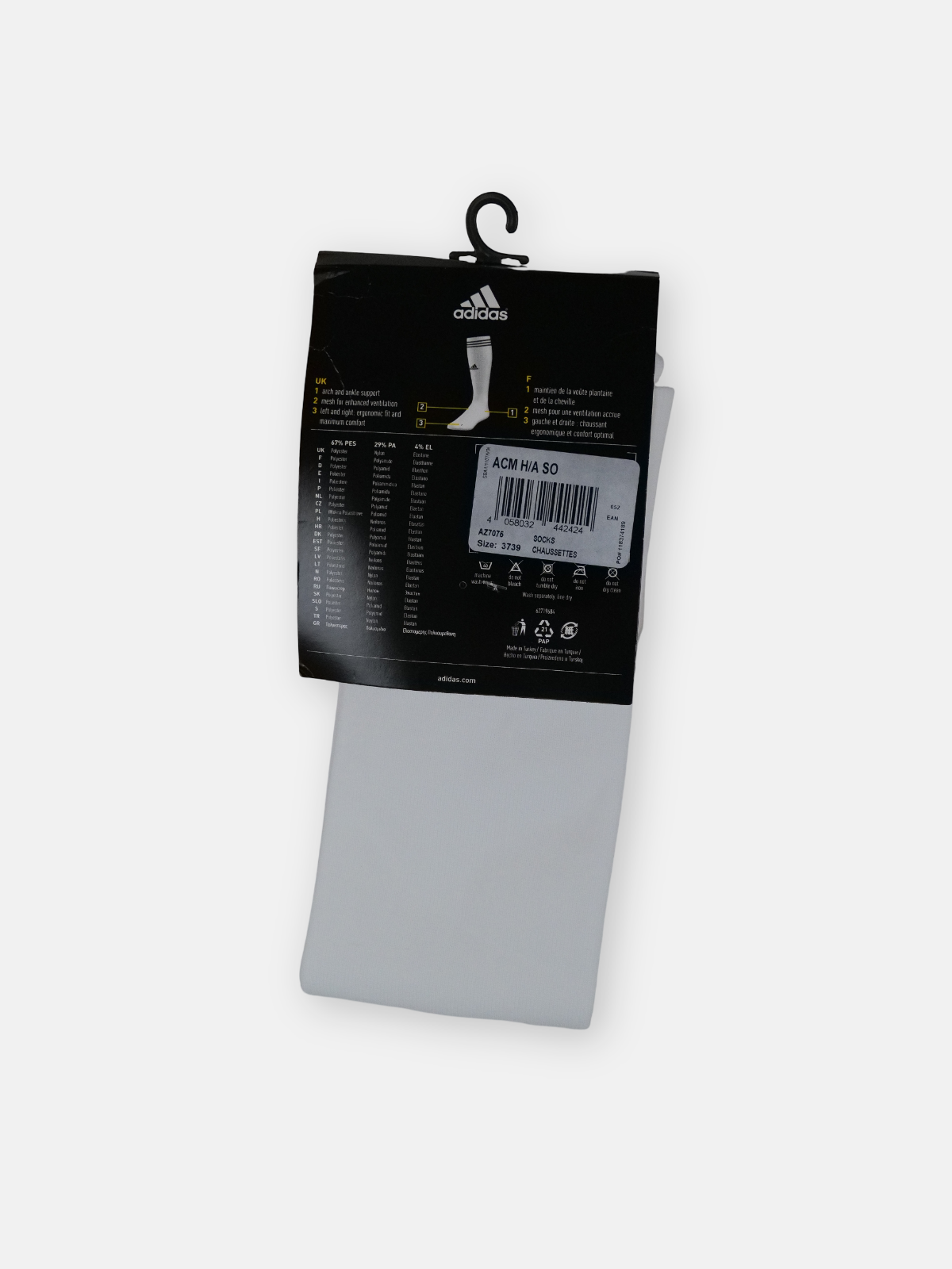 Adidas Mens 2017-18 Ac Milan Away Football Socks / White / RRP £14.99