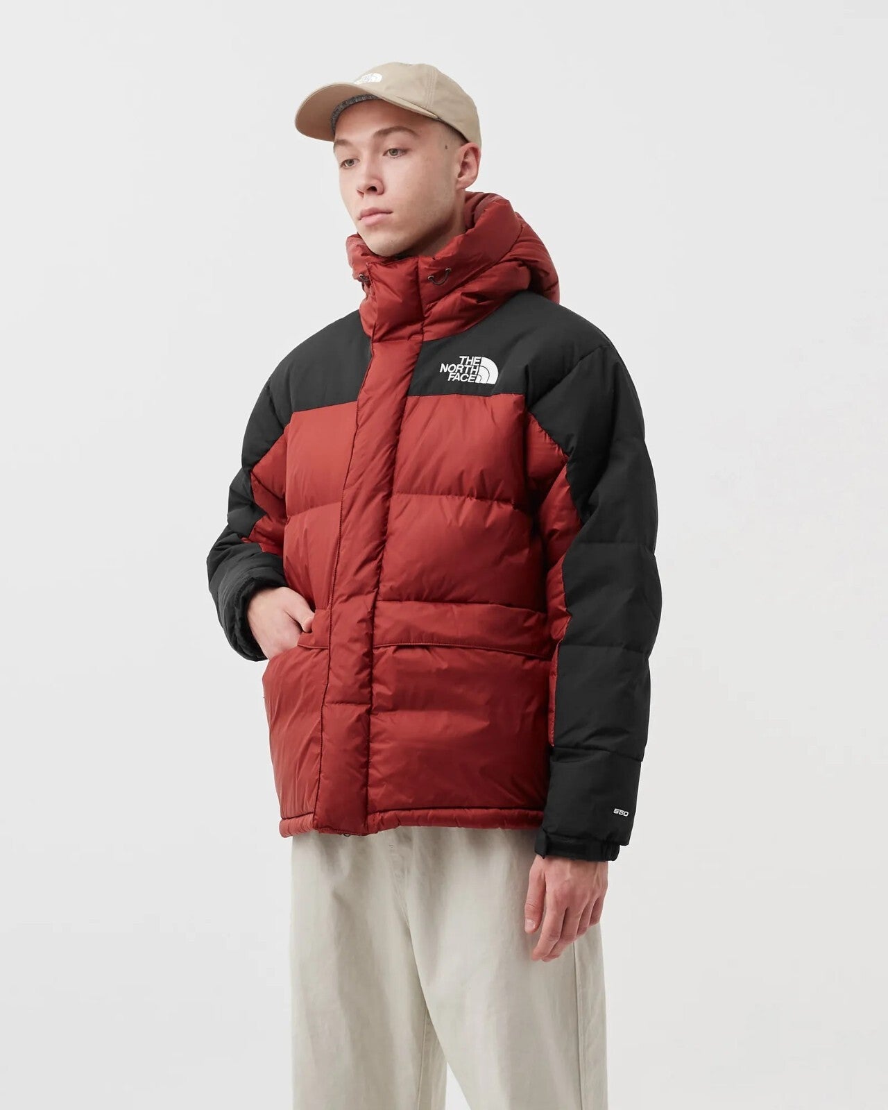 The North Face Mens Himalayan Down Puffer Parka Jacket / Red Black / RRP £360