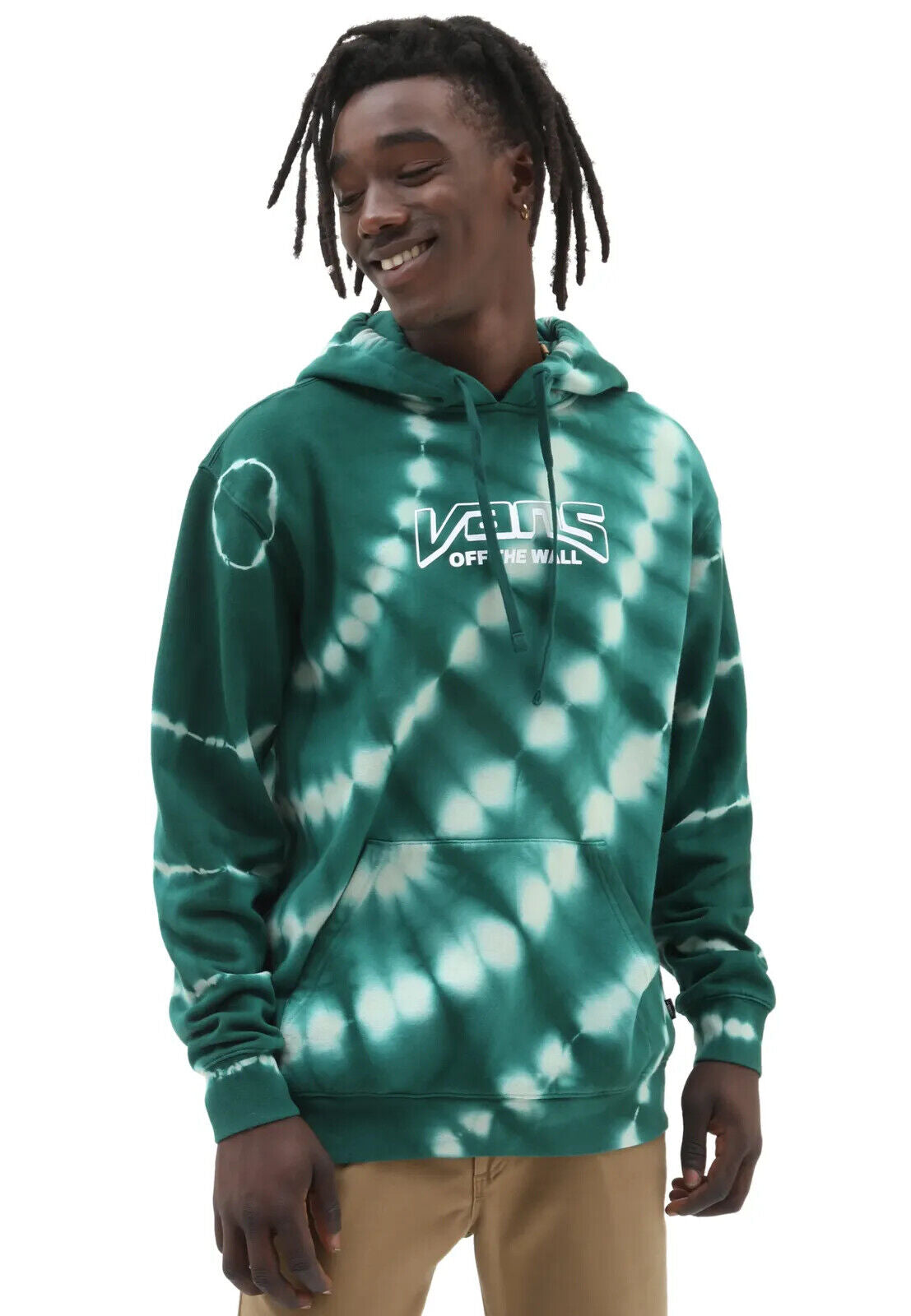 Vans Mens Logo Tie Dye Hoodie / Green / RRP £70
