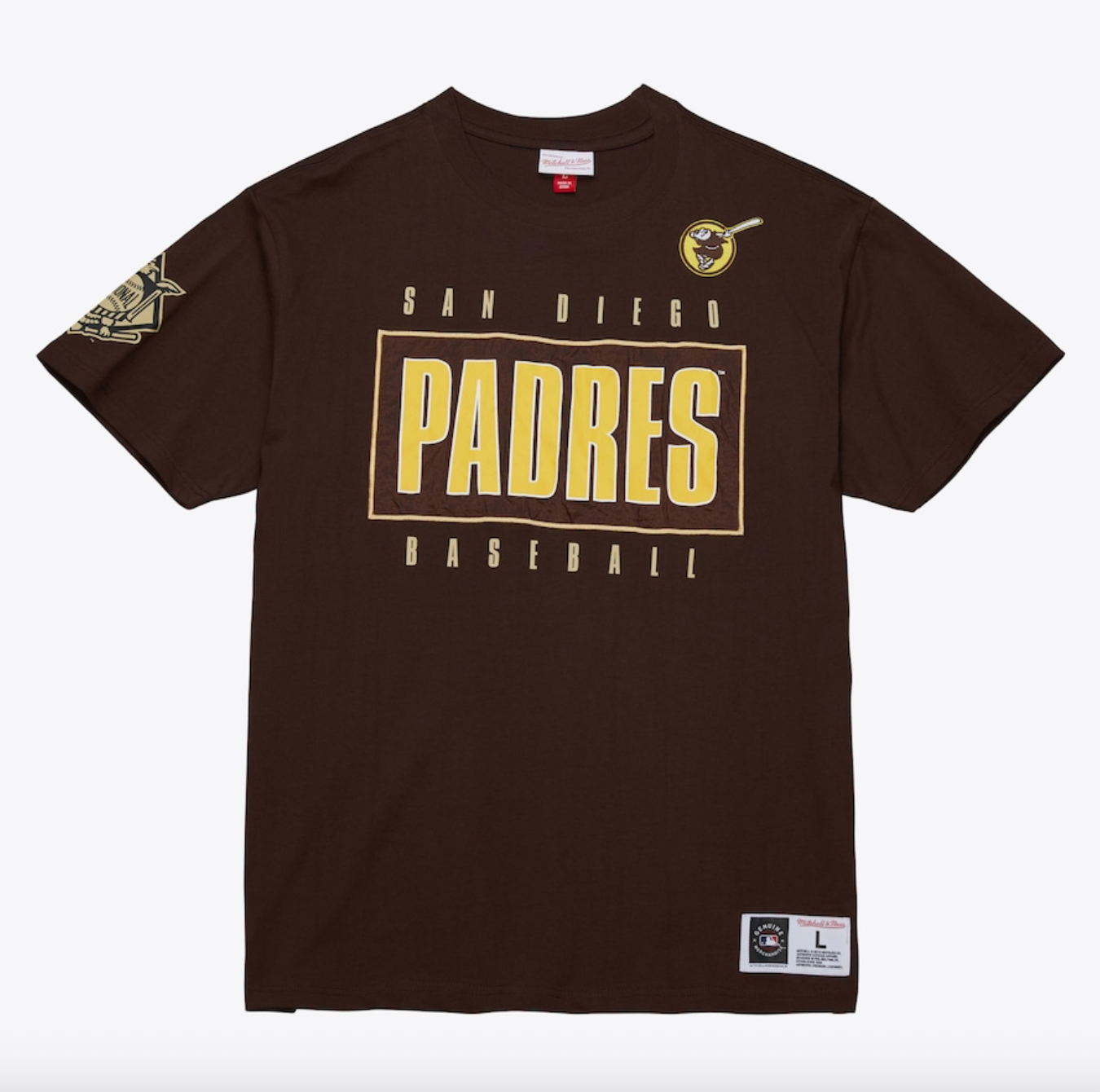 Mitchell & Ness Mens San Diego Padres MLB Team Tee / Brown / RRP £25