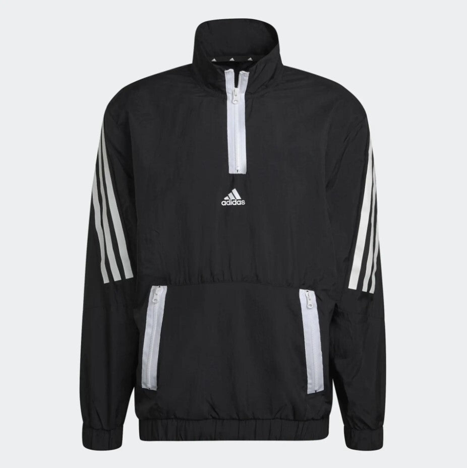 Adidas Mens Future Icon Woven 1/4 Zip Jacket / Black / RRP £50