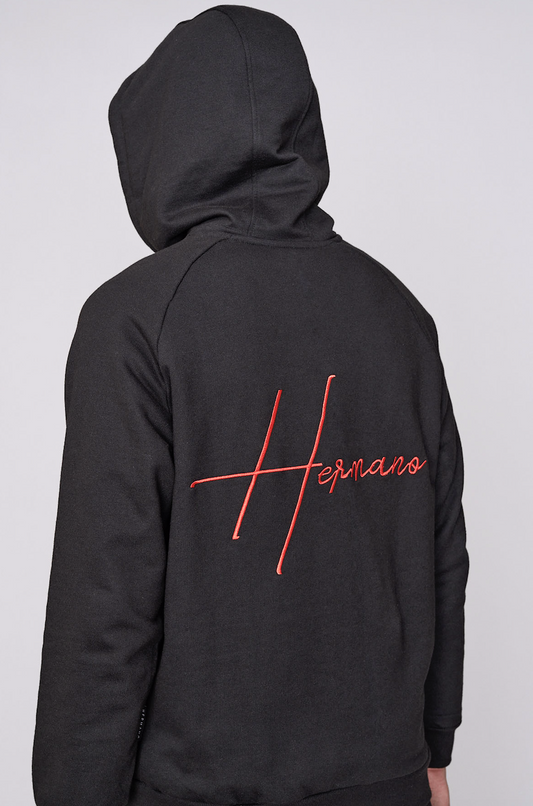 Hermano Mens Black Embroidered Logo Regular Fit Hoodie / BNWT / Black / RRP £50