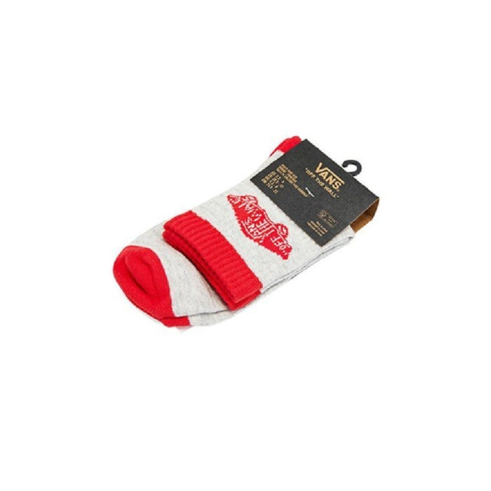 Vans Mens Art Half Crew Socks / Grey Red / RRP £19