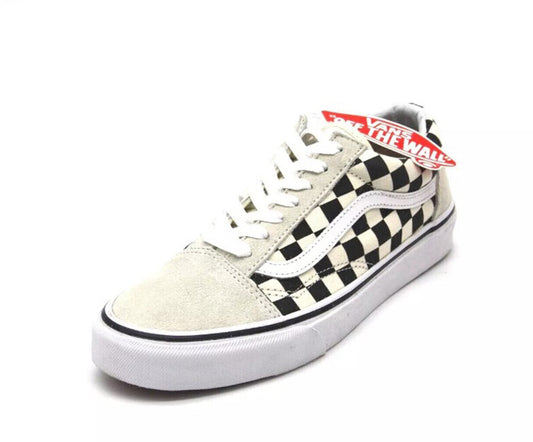 Vans Womens UA Old Skool Checkerboard Trainers / White Black / RRP £65