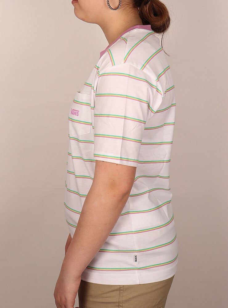 Vans Womens Mini Stripe Pocket T-Shirt / White / RRP £28
