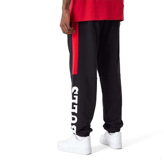 New Era Mens Chicago Bulls Colour Block Joggers / Black Red / RRP £60