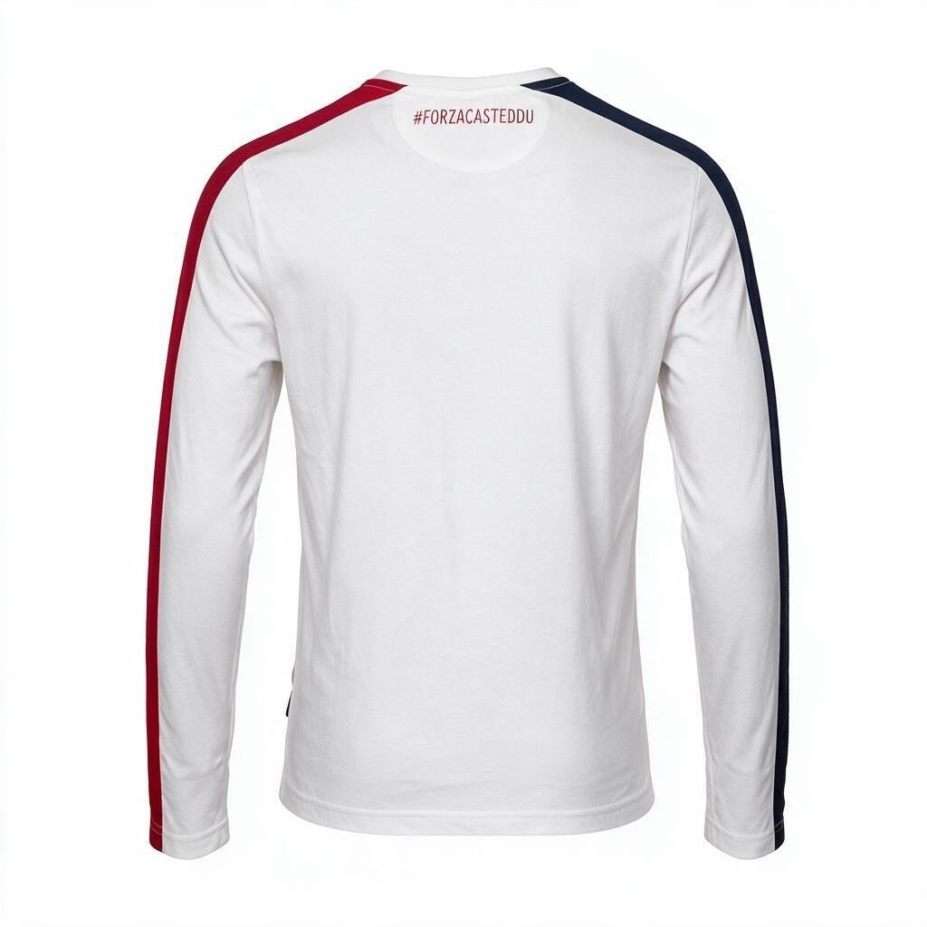 Macron Mens Cagliari 100th Long Sleeve Fan Tee / White / RRP £35