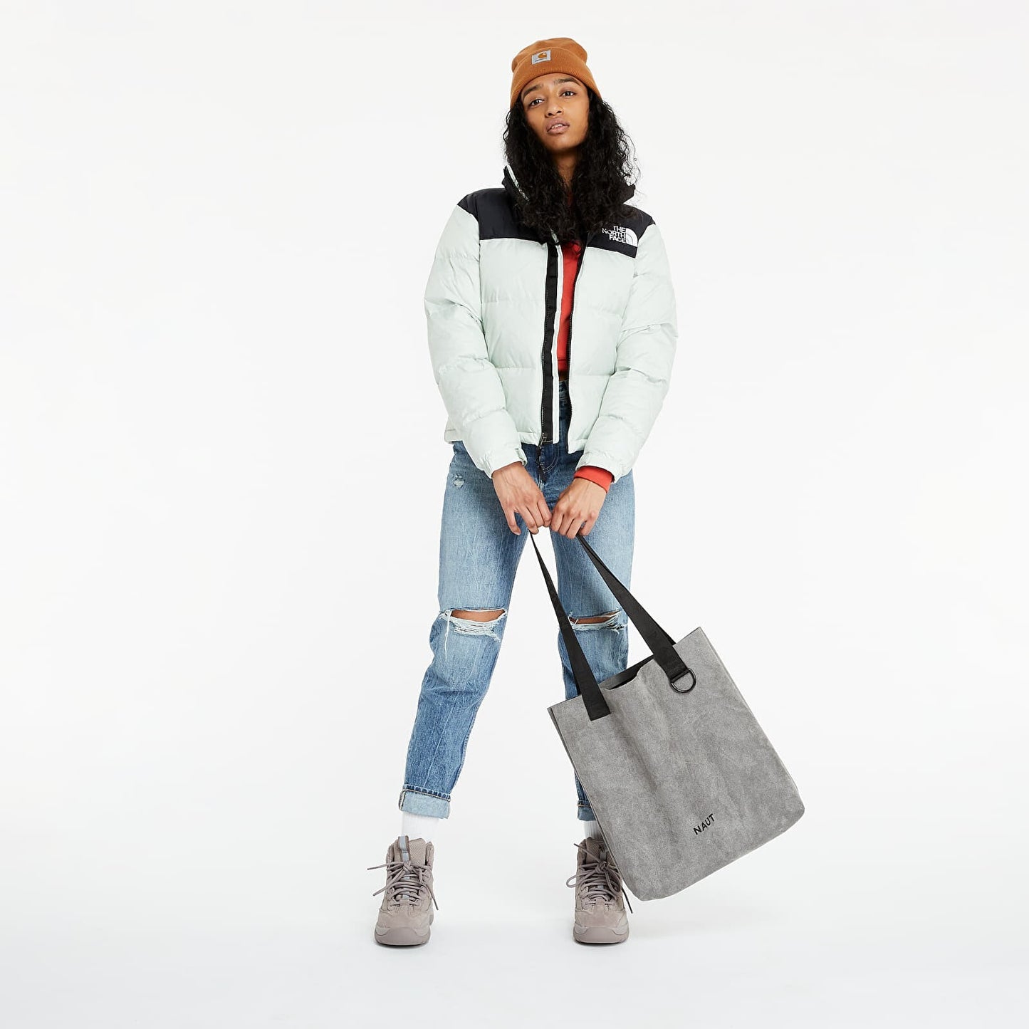 The North Face Womens 1996 Retro Nuptse Puffer / Green Mist / RRP £315