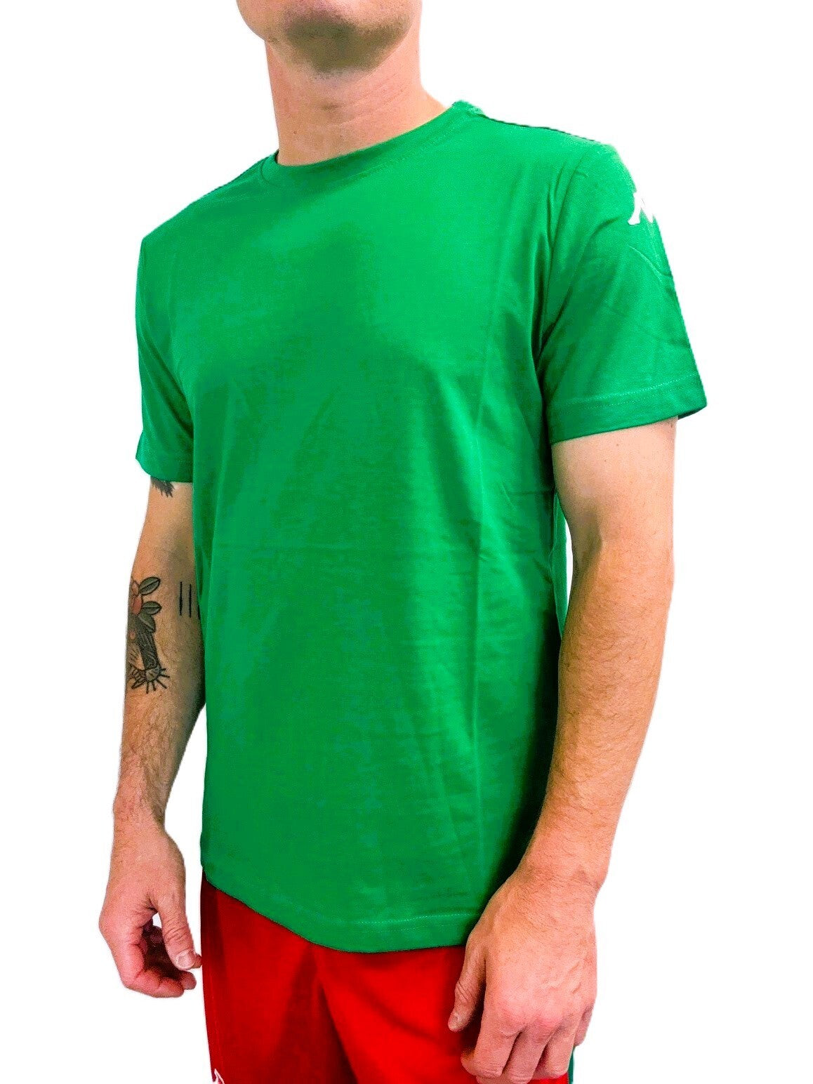 Kappa Mens Shoulder Logo T-Shirt / Green White / RRP £20