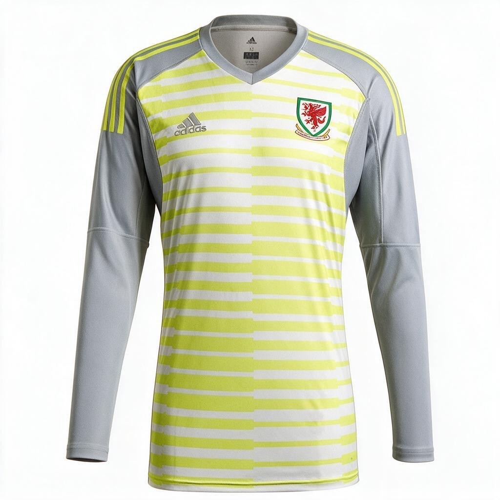 Adidas Mens 2018-19 Wales Player Issue GK Football Shirt / Yellow / RRP £60