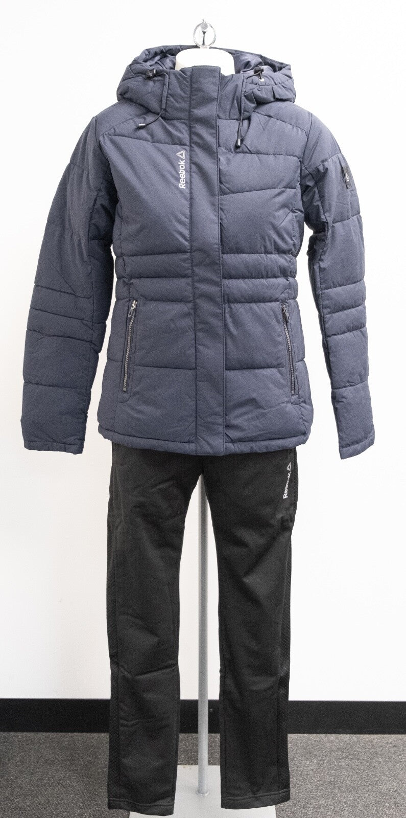 Reebok Womens Q4 Heat Suit Puffer Jacket & Trousers Set / BNWT / Navy / RRP £80