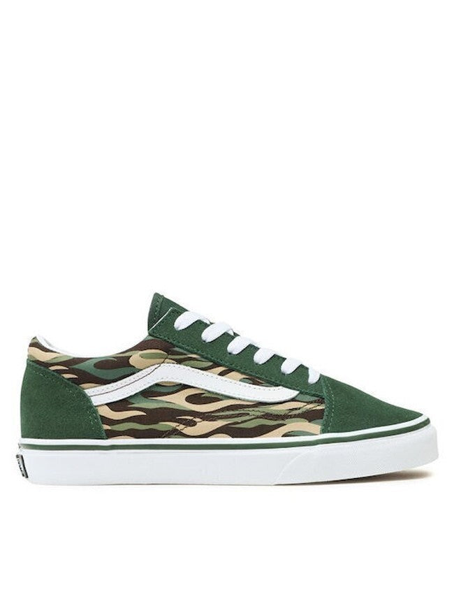 Vans Junior Old Skool Trainers / Green Camo Flame / RRP £50
