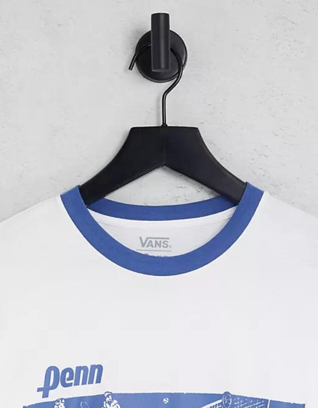 Vans X Penn Sport Long Sleeve T-Shirt / White Blue / Men / RRP £42