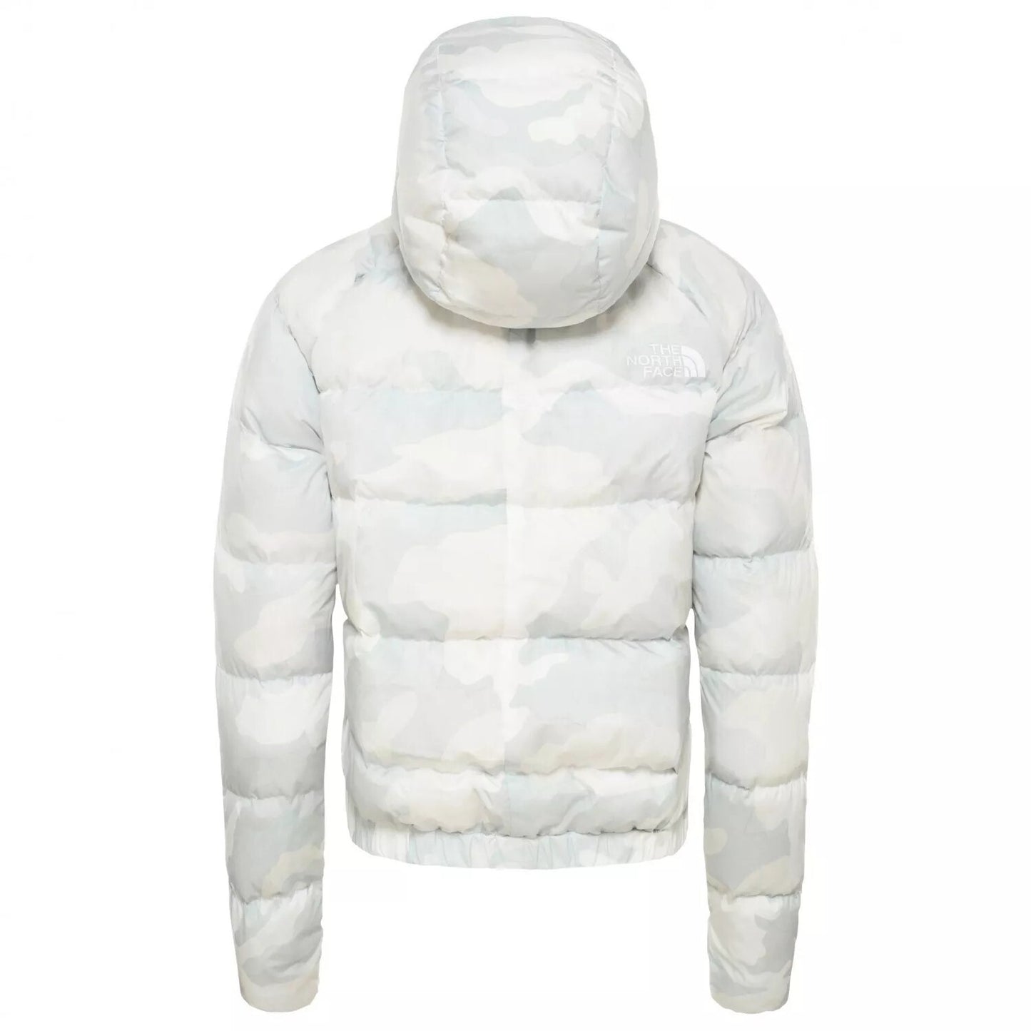 The North Face Womens Hyalite Down Hooded Puffer / White Camo / RRP £235