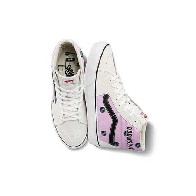 Vans Mens Sk8-Hi Doomsday White/Pink Trainers/Shoes / RRP £85