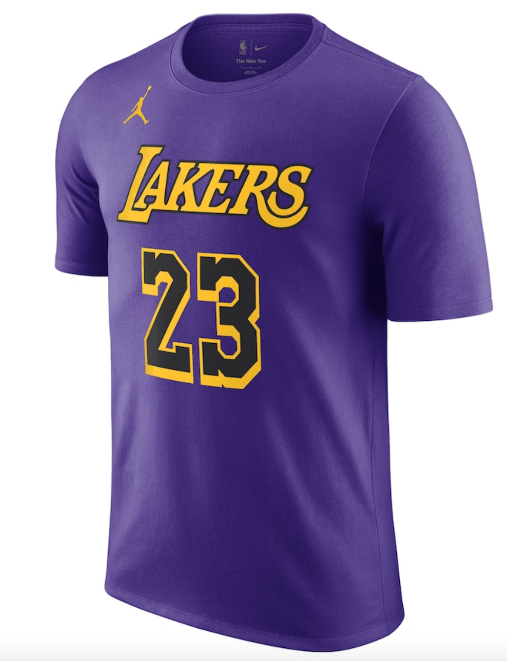 Nike Los Angeles Lakers NBA Statement Lebron James #23 T-Shirt / Purple / £33