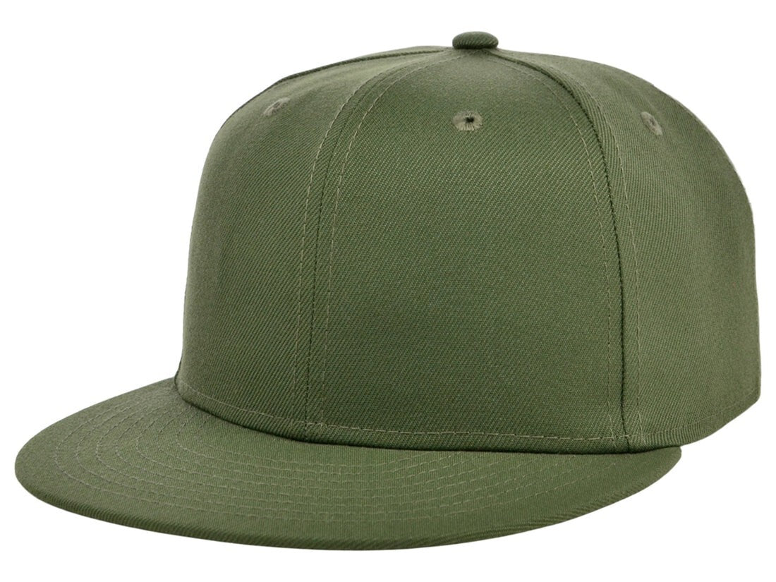 Crowns By Lids Unisex Plain Full Court Fitted UV Hat / Olive/Camo / RRP £25