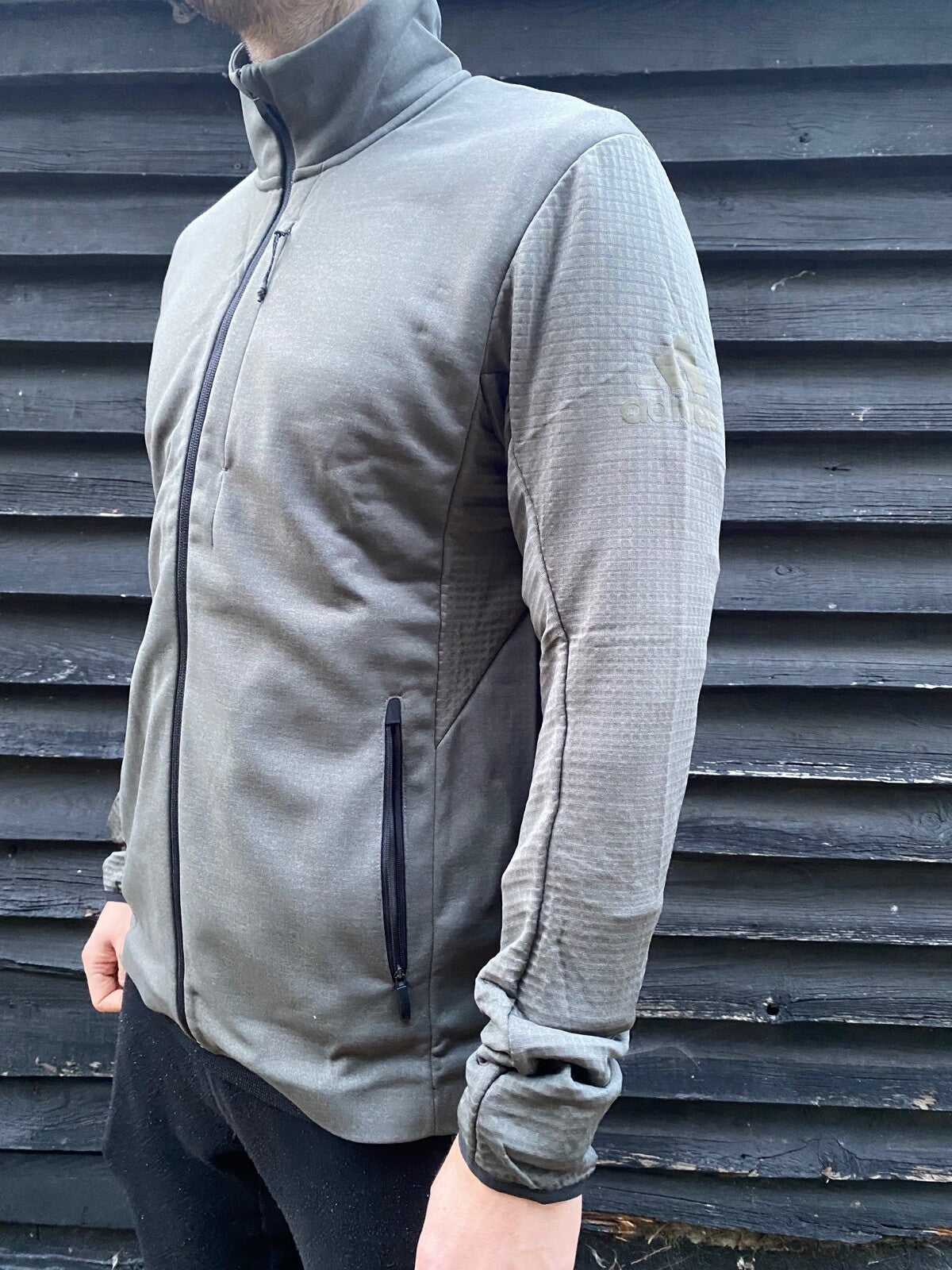 Adidas Mens Climaheat Fleece Full Zip Jacket / BNWT / Dark Green / RRP £95