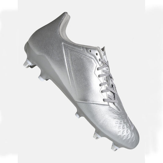Adidas Unisex Malice Elite (SG) Rugby Boots / Silver White / RRP £100