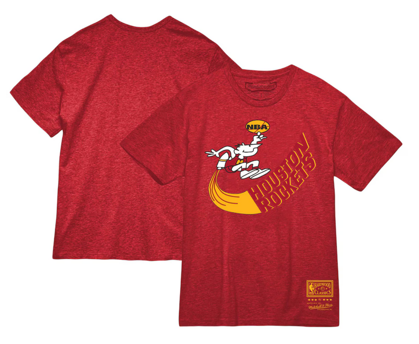Mitchell & Ness Mens Basketball T-Shirt / Houston Rockets / Red / RRP £33