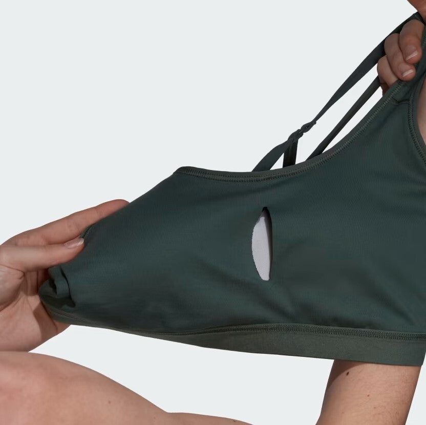 Adidas Womens Core Essentials Medium Support Gym Bra / Green / RRP £35