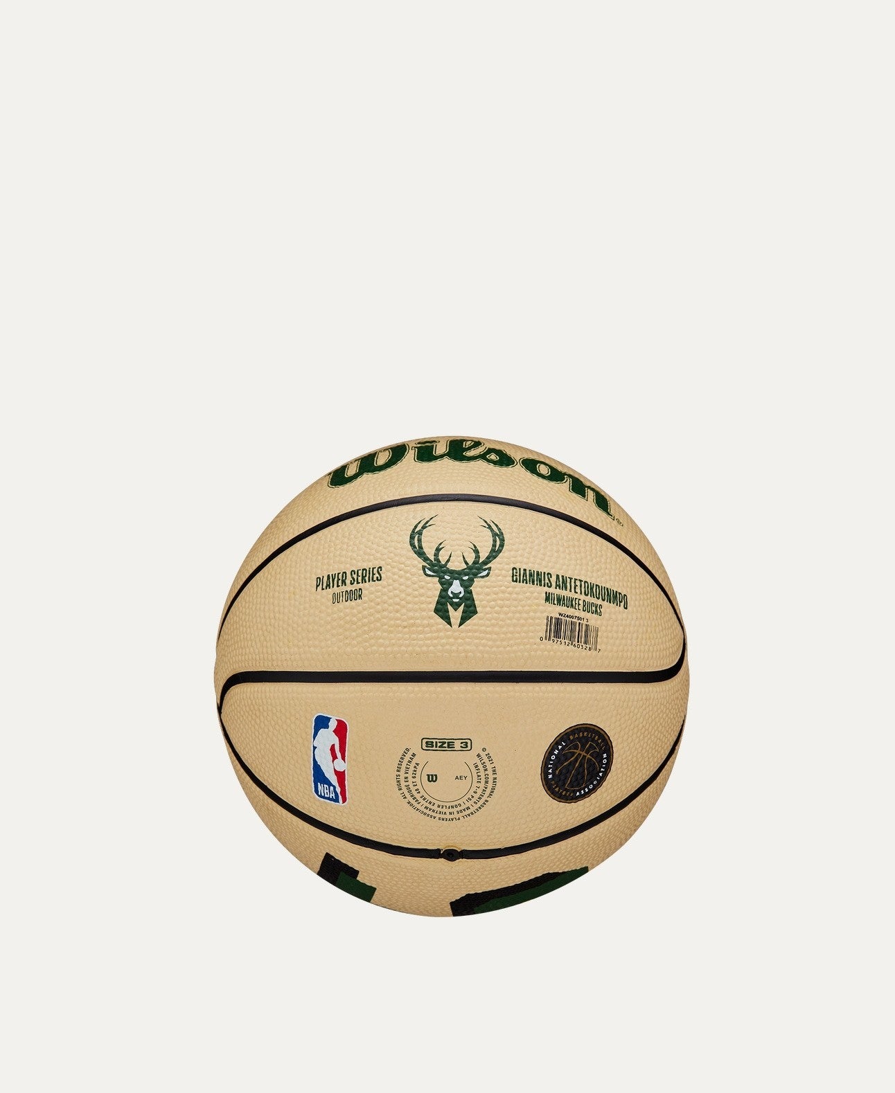 Wilson NBA Player Icon Mini Milwaukee Buck Giannis Basketball / Tan/ RRP £22